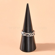 Acrylic Organic Glass Ring Displays, Cone, Black, 25.5x69mm(X-RDIS-F002-01)