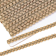 Braided Polyester Lace Trim, Garment Accessories, Dark Khaki, 3/8 inch(10mm), about 16.40 Yards(15m)/Card(OCOR-WH0079-23A)