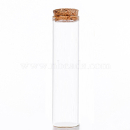 Mini High Borosilicate Glass Bottle Bead Containers, Wishing Bottle, with Cork Stopper, Column, Clear, 10x3cm, Capacity: 50ml(1.69fl. oz)(BOTT-PW0001-262F)