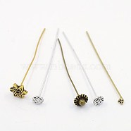 Alloy Pins, Mixed Style, Mixed Color, 53~58mm, Pin Head: 3.5~6x3.5~6mm, Pin: 1mm(PALLOY-MSMC007-M)
