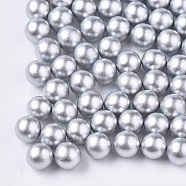 ABS Plastic Imitation Pearl Beads, Matte Style, No Hole/Undrilled, Round, Light Grey, 10mm, about 1000pcs/bag(OACR-N003-F-02)