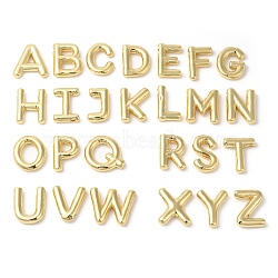Eco-Friendly Rack Plating Brass Pendants, Long-Lasting Plated, Lead Free & Cadmium Free, Real 18K Gold Plated, Letter Charm, Letter A~Z, 21~23x13~26x4.5~5.5mm, Hole: 2.5~3.5x1.5~2mm, 26pcs/set(KK-R143-21G)