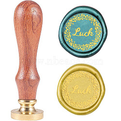 Wax Seal Stamp Set, Sealing Wax Stamp Solid Brass Head,  Wood Handle Retro Brass Stamp Kit Removable, for Envelopes Invitations, Gift Card, Word, 80x22mm(AJEW-WH0131-774)