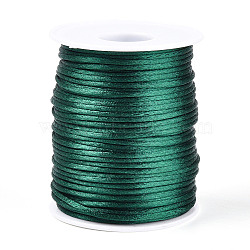 45M Polyester Thread, Satin Rattail Cord, for DIY Chinese Knot Making, Dark Green, 1.5mm, about 49.21 Yards(45m)/pc(OCOR-Z004-01D)