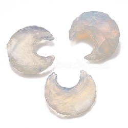 Opalite Beads, No Hole/Undrilled, Bumpy, Hammered Moon, 27~36x25~35x5~8mm(G-F698-02)