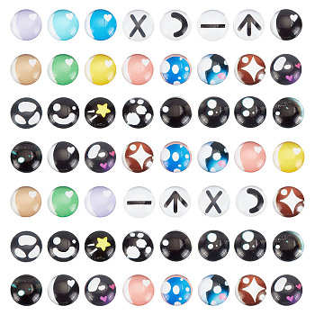 ARRICRAFT Glass Craft Eye, for Doll Making, Half Round, Mixed Color, 12x4.5mm, 100pcs/box