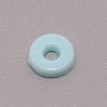 Opaque Acrylic Beads, Flat Round, Light Sky Blue, 6x1.5mm, Hole: 2mm, about 830pcs/bag