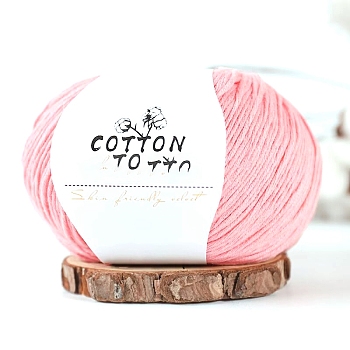 Milk Cotton Knitting Yarn, for Garments Scarves Sweater Shawl Hats, Pink, 0.5~1mm, about 131.23 Yards(120m)/Skein