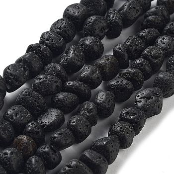 Natural Lava Rock Beads Strands, Chip, 7~9x7~9x5.5~8.5mm, Hole: 1.2mm, 15.04''(38.2cm)
