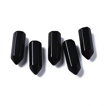 Synthetic Black Stone Beads, Pencil, 22x8x7.5mm