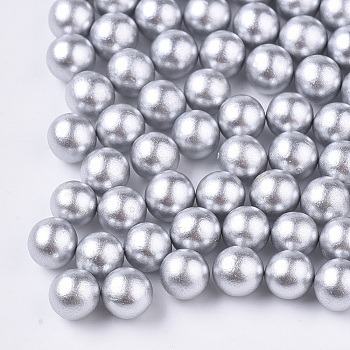 ABS Plastic Imitation Pearl Beads, Matte Style, No Hole/Undrilled, Round, Light Grey, 10mm, about 1000pcs/bag