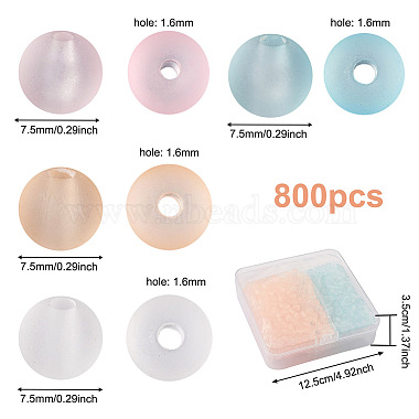 800Pcs 4 Colors Transparent Acrylic Beads(FACR-TA0001-03)-3
