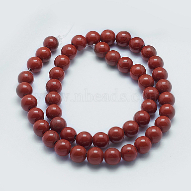 Natural Red Jasper Beads Strands(X-G-I199-25-6mm)-2