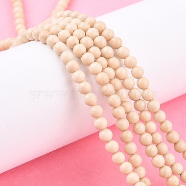 Natural Fossil Beads Strands(G-E110-4mm-2)-4