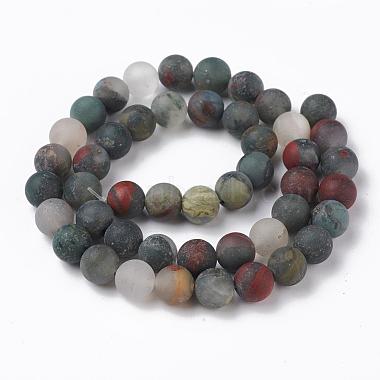 Natural African Bloodstone Beads Strands(G-P295-05-8mm)-2