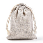 Cotton Packing Pouches Drawstring Bags, Gift Sachet Bags, Muslin Bag Reusable Tea Bag, Wheat, 12x9cm(X1-ABAG-R011-9x12)