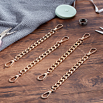 4Pcs Bag Extender Chains, with Aluminum Curb Link Chains and Alloy Swivel Clasps, Golden, 200~218x11.5mm, 4pcs/set(IFIN-LP0001-22)