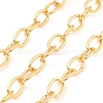 Oxidation Aluminum Cable Chains, Unwelded, with Spool, Golden, 11x8x1.8mm, about 82.02 Feet(25m)/Roll(CHA-D001-02G)
