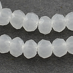 Imitation Jade Glass Beads Strands, Faceted, Rondelle, WhiteSmoke, 2.9~3.3x2mm, Hole: 0.5mm, about 135~140pcs/strand, 32~34cm(GLAA-R135-2mm-35)