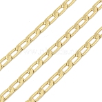 Brass Curb Chains, Rack Plating, Long-Lasting Plated, Lead Free and Cadmium Free, Soldered, with Spool, Real 18K Gold Plated, 9.5x4x1mm(KK-P300-15G-A)