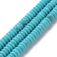 Natural Howlite Beads Strands, Dyed, Disc, 8~8.5x3.5~4mm, Hole: 1mm, about 116pcs/strand, 15.55''(39.5cm)(G-E604-E01)