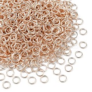 Iron Open Jump Rings, Round Ring, Rose Gold, 21 Gauge, 5x0.7mm, Inner Diameter: 3.6mm(IFIN-YW0001-41RG)