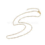 304 Stainless Steel Paperclip Chains Necklace for Women, Golden, 17.44 inch(44.3cm)(NJEW-JN03897)