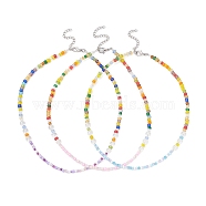 3Pcs 3 Color Natural Quartz Crystal & Glass Seed Beaded Necklaces Set, Mixed Color, 14.76 inch(37.5cm), 1Pc/color(NJEW-JN04344)