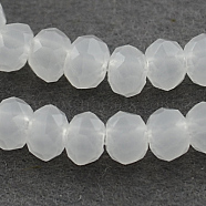 Imitation Jade Glass Beads Strands, Faceted, Rondelle, WhiteSmoke, 3x2mm, Hole: 0.5mm, about 160~165pcs/strand, 15.35 inch~15.75 inch(39~40cm)(GLAA-R135-2mm-35)