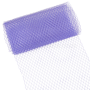 Nylon Net Mesh Fabric, Birdcage Bridal Veil Netting Fabric, Wedding Hat Veil Mesh Trimmings Fabric for Wedding Decoration, Sewing, Hat Decorating, Medium Purple, 24~26.5x0.02cm(DIY-WH0430-479A-02)