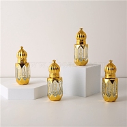 Glass Pump Spray Bottles, Perfume Refillable Bottle, Gold, 2.482x6.67cm, Capacity: 6ml(0.20fl. oz)(PW-WG38654-01)