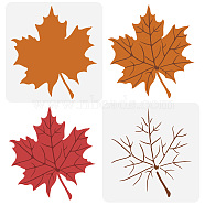 2Pcs 2 Styles PET Hollow Out Drawing Painting Stencils, for DIY Scrapbook, Photo Album, Leaf, 300x300mm, 1pc/style(DIY-WH0394-0084)