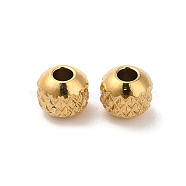 201 Stainless Steel Bead, Round, Real 18K Gold Plated, 4mm, Hole: 1.6mm(STAS-H214-28D-G-1)