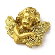 Opaque Resin Cabochons, Angel, Gold, 28x31x13mm(CRES-F029-05)