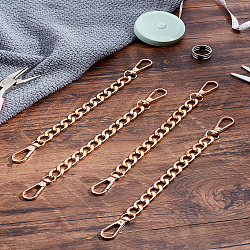 4Pcs Bag Extender Chains, with Aluminum Curb Link Chains and Alloy Swivel Clasps, Golden, 200~218x11.5mm, 4pcs/set(IFIN-LP0001-22)
