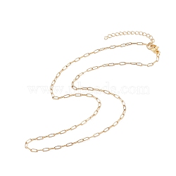 304 Stainless Steel Paperclip Chains Necklace for Women, Golden, 17.44 inch(44.3cm)(NJEW-JN03897)
