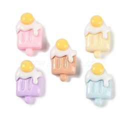 Macaron Color Egg Theme Opaque Resin Decoden Cabochons, Imitation Food, Mixed Color, Ice Cream, 16x10x7.5mm(CRES-M036-10A)