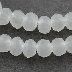 Imitation Jade Glass Beads Strands, Faceted, Rondelle, WhiteSmoke, 3x2mm, Hole: 0.5mm, about 160~165pcs/strand, 15.35 inch~15.75 inch(39~40cm)(GLAA-R135-2mm-35)