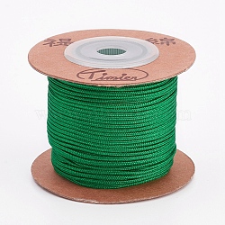 Nylon Cords, String Threads Cords, Round, Green, 1.5mm, about 25m/roll(OCOR-L035-G17)