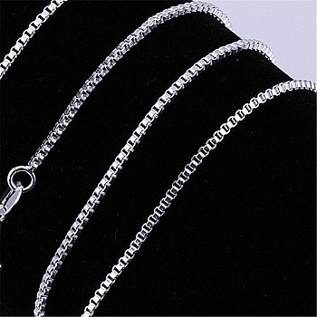 Brass Box Chains Necklaces, Soldered, Unisex, Platinum, 20 inch(50cm)