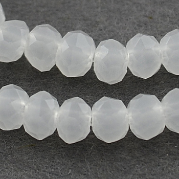 Imitation Jade Glass Beads Strands, Faceted, Rondelle, WhiteSmoke, 3x2mm, Hole: 0.5mm, about 160~165pcs/strand, 15.35 inch~15.75 inch(39~40cm)