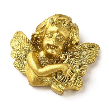 Opaque Resin Cabochons, Angel, Gold, 28x31x13mm