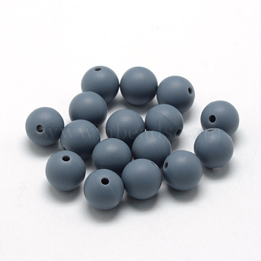 12mm Slate Gray Round Silicone Beads