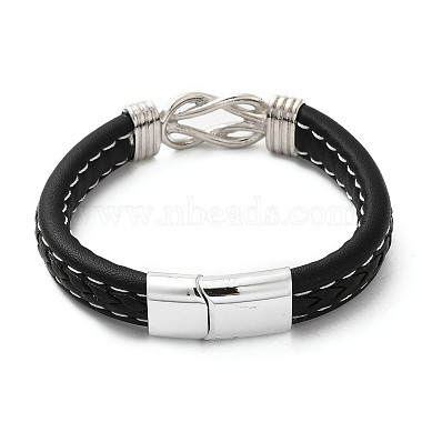 Word Love You Forever Stainless Steel Interlocking Knot Link Bracelet(JB752A)-3