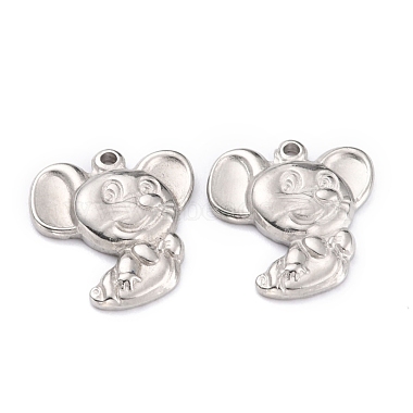 Stainless Steel Color Mouse 304 Stainless Steel Pendants