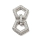 Brass Micro Pave Clear Cubic Zirconia Fold Over Clasps(KK-G414-11P)-1