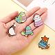 5 Pcs Enamel Lapel Pin Sets Cute Lamb Fox Goose Chicken Animal Brooch Pins Electrophoresis Black Alloy Animal Brooches for Clothes Bags Backpacks Party Decoration Christmas Gift(JBR107A)-3