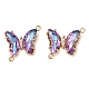 Brass Pave Faceted Glass Connector Charms(FIND-Z020-04G)-1