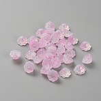 Transparent Glass Beads, Lotus, Pearl Pink, 6.5x10.5x10mm, Hole: 1.2mm(FIND-WH0161-93A)