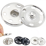 20Pcs 2 Colors Brass Snap Buttons, Flat Round, Mixed Color, 25x6mm, 10pcs/color(KK-CY0001-03)